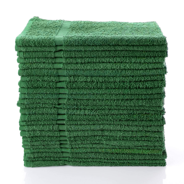 hunter-green salon towels